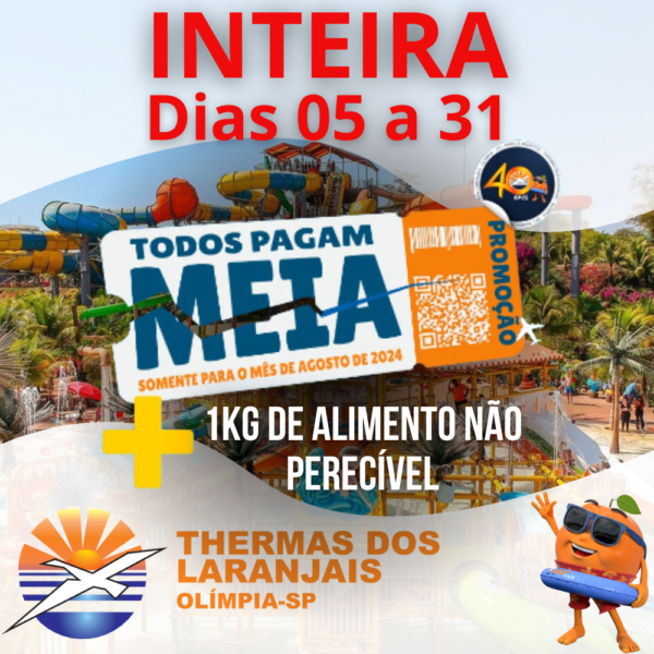 Thermas dos Laranjais - Inteira - Março - 05 a 31